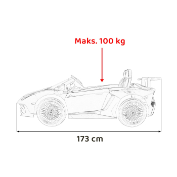 Lamborghini Aventador SV na akumulator dla 2 dzieci Czerwony + Silnik bezszczotkowy + Pompowane koła + Audio LED